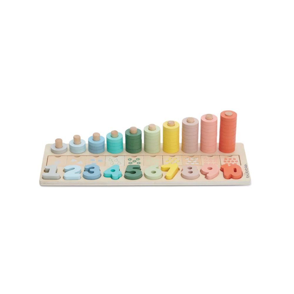 Bubble Wooden Numbers & Blocks Counting Set - PramFox Singapore