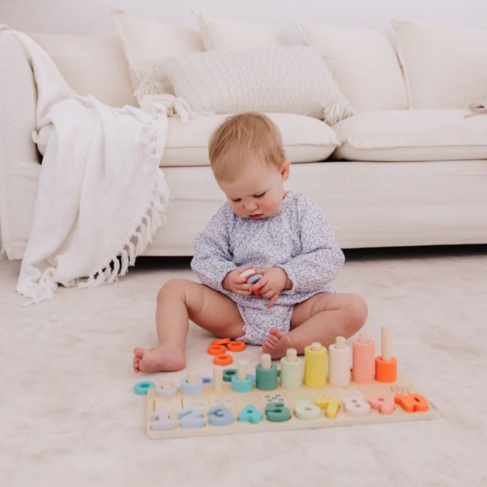 Bubble Wooden Numbers & Blocks Counting Set - PramFox Singapore