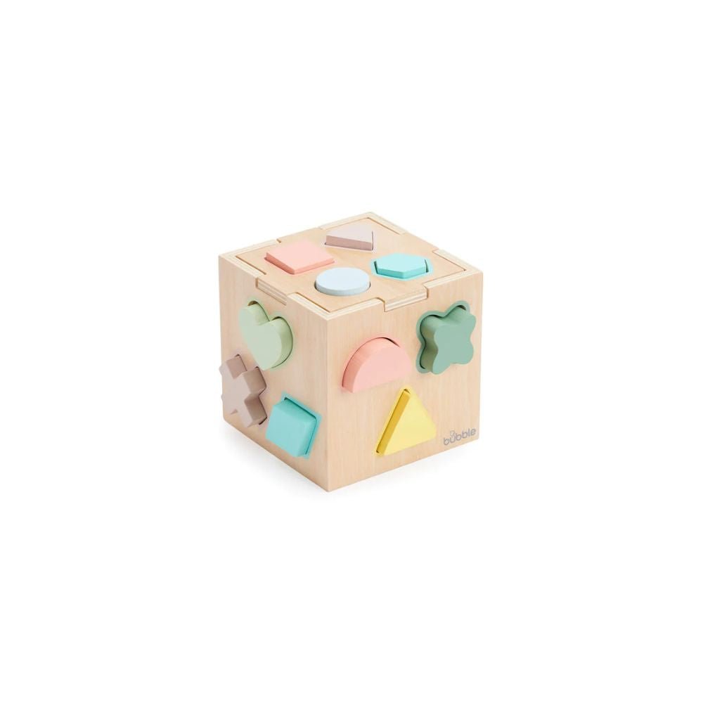 Bubble Wooden Shape Sorting Cube - PramFox Singapore