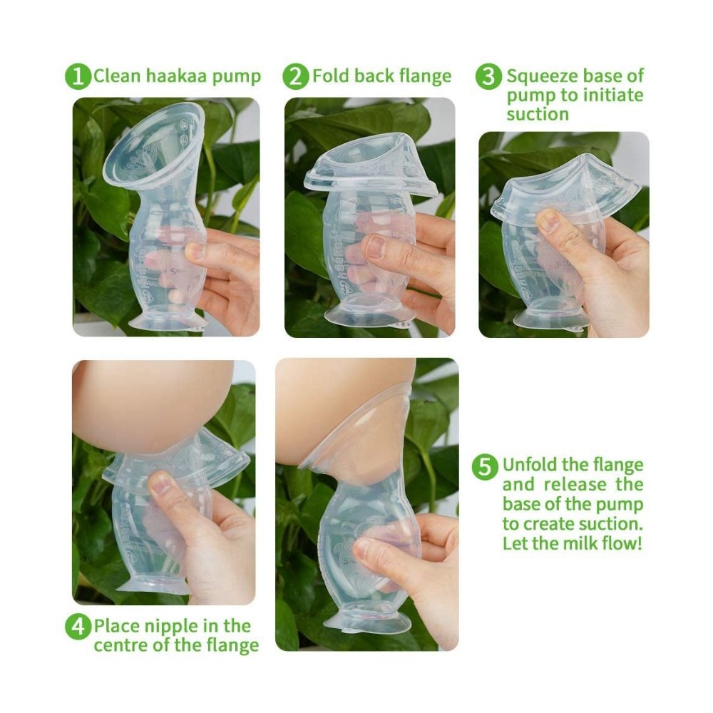 Haakaa Silicone Breast Pump and Silicone Cap Set - PramFox Singapore
