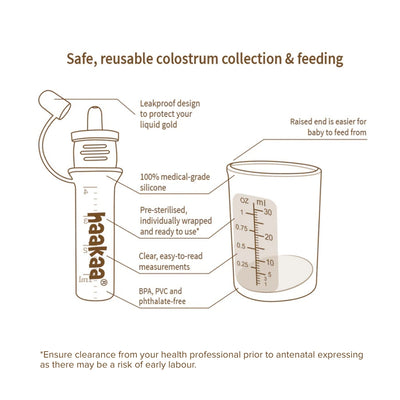 Haakaa Pre-Sterilised Silicone Colostrum Collector Feeding Pack - PramFox Singapore