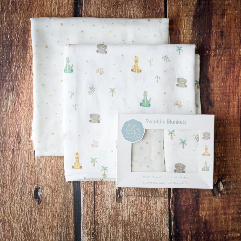 TravelTod Organic Bamboo Swaddle Blanket Gift Set - PramFox Singapore