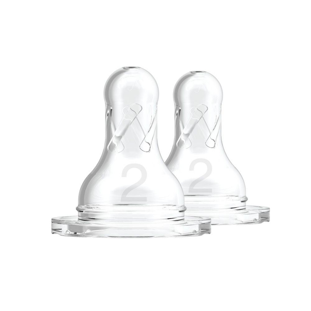 Dr Brown's Silicone Narrow Neck Nipple, 2 pce - PramFox Singapore