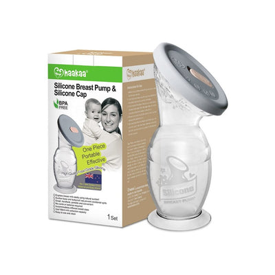 Haakaa Silicone Breast Pump and Silicone Cap Set - PramFox Singapore