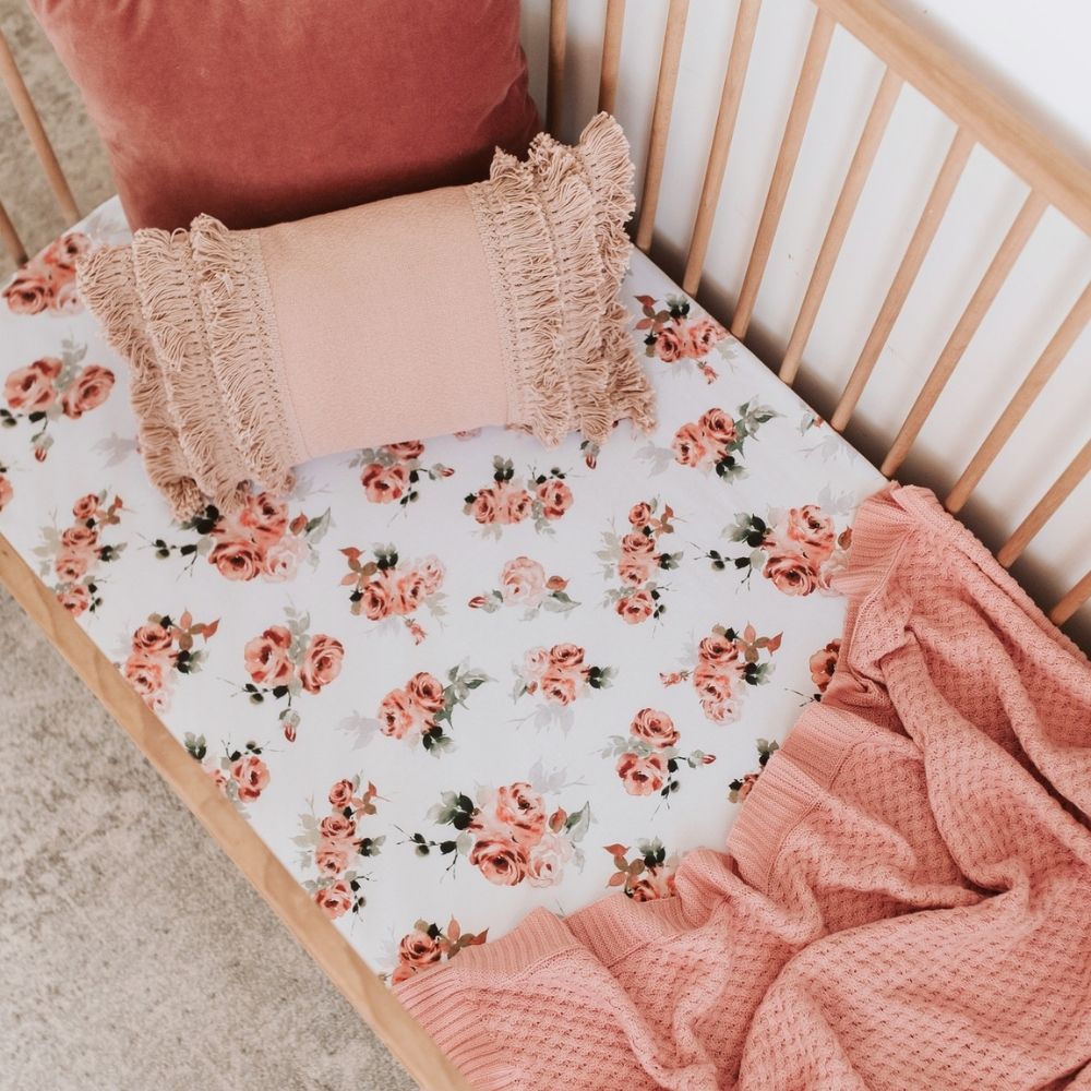 Floral fitted cot sheet on sale