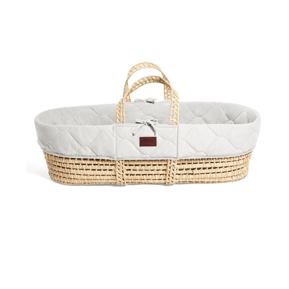 The Little Green Sheep Quilted Moses Basket & Mattress - PramFox Singapore